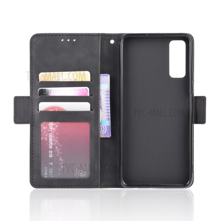 Carteira Ficar Tampa Do Telefone De Couro Da Aleta Para Huawei Desfrutar Z 5g / Desfrutar De 20 Pro - Preto-5