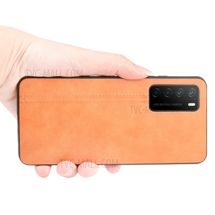 PU Leather Coated PC + TPU Combo Mobile Phone Case for Honor Play 4 - Brown-3