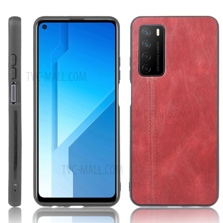 PU Leather Coated PC + TPU Combo Mobile Phone Case for Honor Play 4 - Red-1