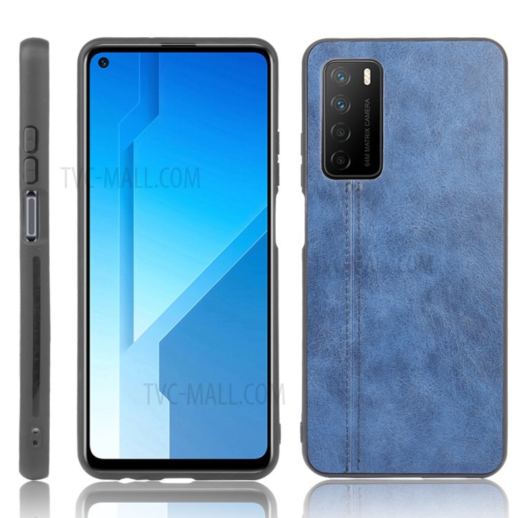 PU Leather Coated PC + TPU Combo Mobile Phone Case for Honor Play 4 - Blue-1