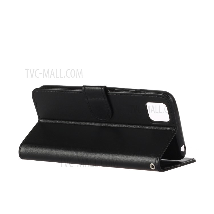 Couro Caso Único Telefone De Design Com Alça Para Y5p Huawei - Preto-5