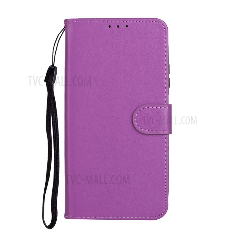 Leather Unqiue Design Phone Case with Strap for Huawei Y5p/Honor 9S - Purple-3