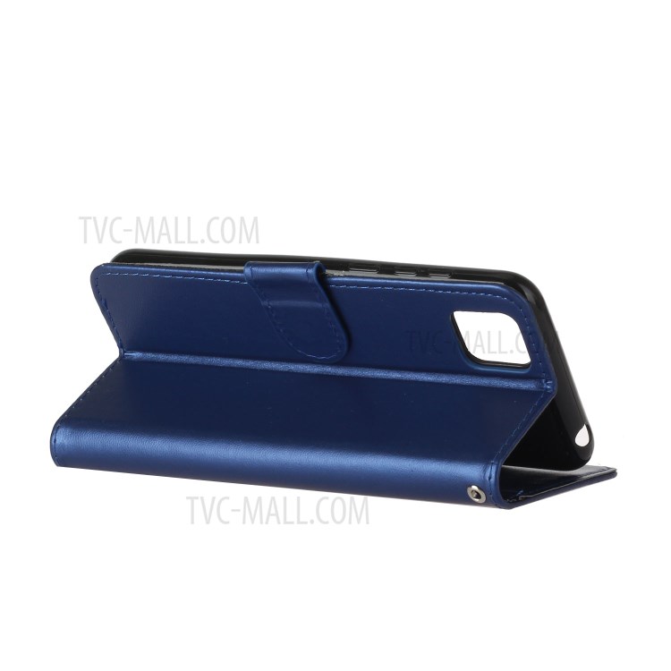 Leather Unqiue Design Phone Case with Strap for Huawei Y5p/Honor 9S - Blue-5
