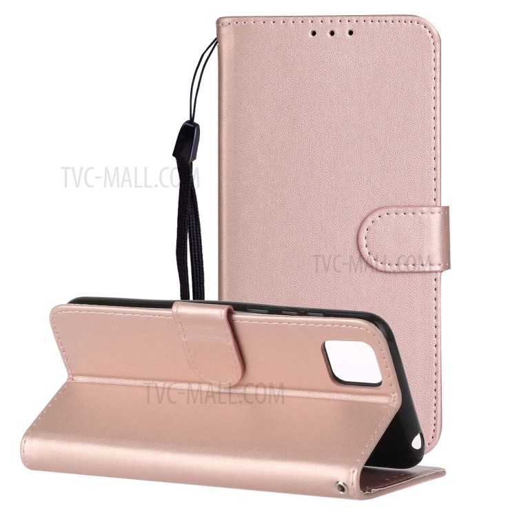 Leather Unqiue Design Phone Case with Strap for Huawei Y5p/Honor 9S - Rose Gold-1