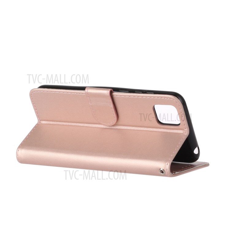 Leather Unqiue Design Phone Case with Strap for Huawei Y5p/Honor 9S - Rose Gold-5