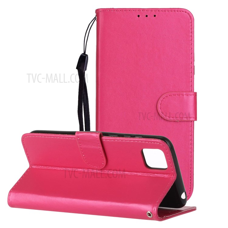 Leather Unqiue Design Phone Case with Strap for Huawei Y5p/Honor 9S - Rose-1