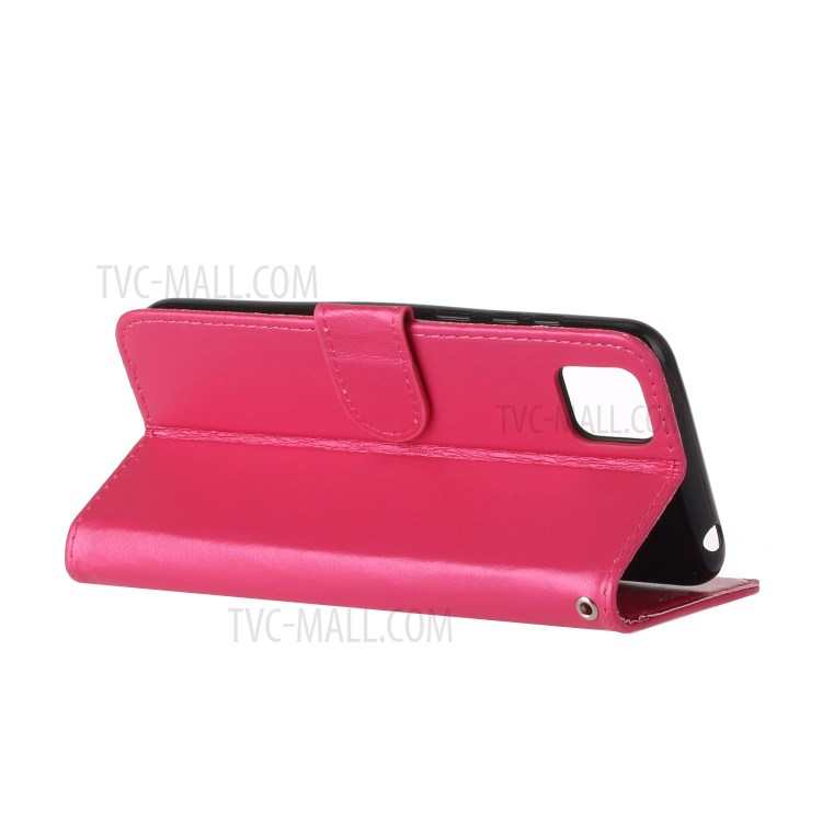 Leather Unqiue Design Phone Case with Strap for Huawei Y5p/Honor 9S - Rose-5