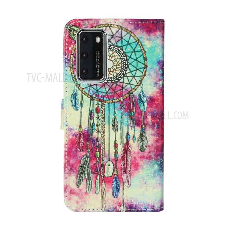 Pattern Printing Leather Wallet Phone Casing for Huawei P40 - Dream Catcher-4