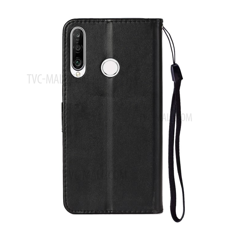 Wallet Leather Stand Phone Case with Strap for Huawei Y7p / P40 Lite E / Honor 9C - Black-4