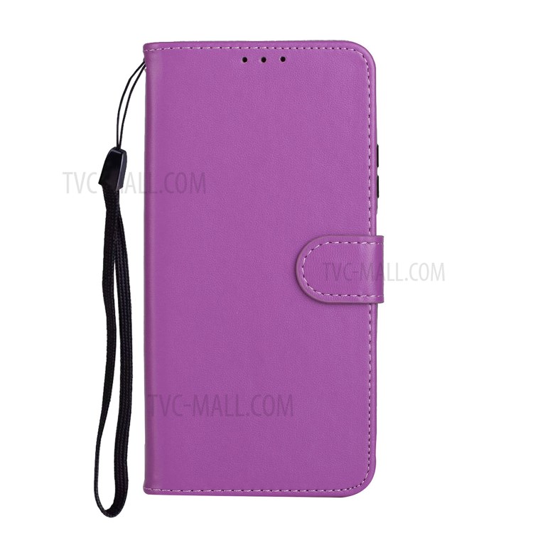 Wallet Leather Stand Phone Case with Strap for Huawei Y7p / P40 Lite E / Honor 9C - Purple-3