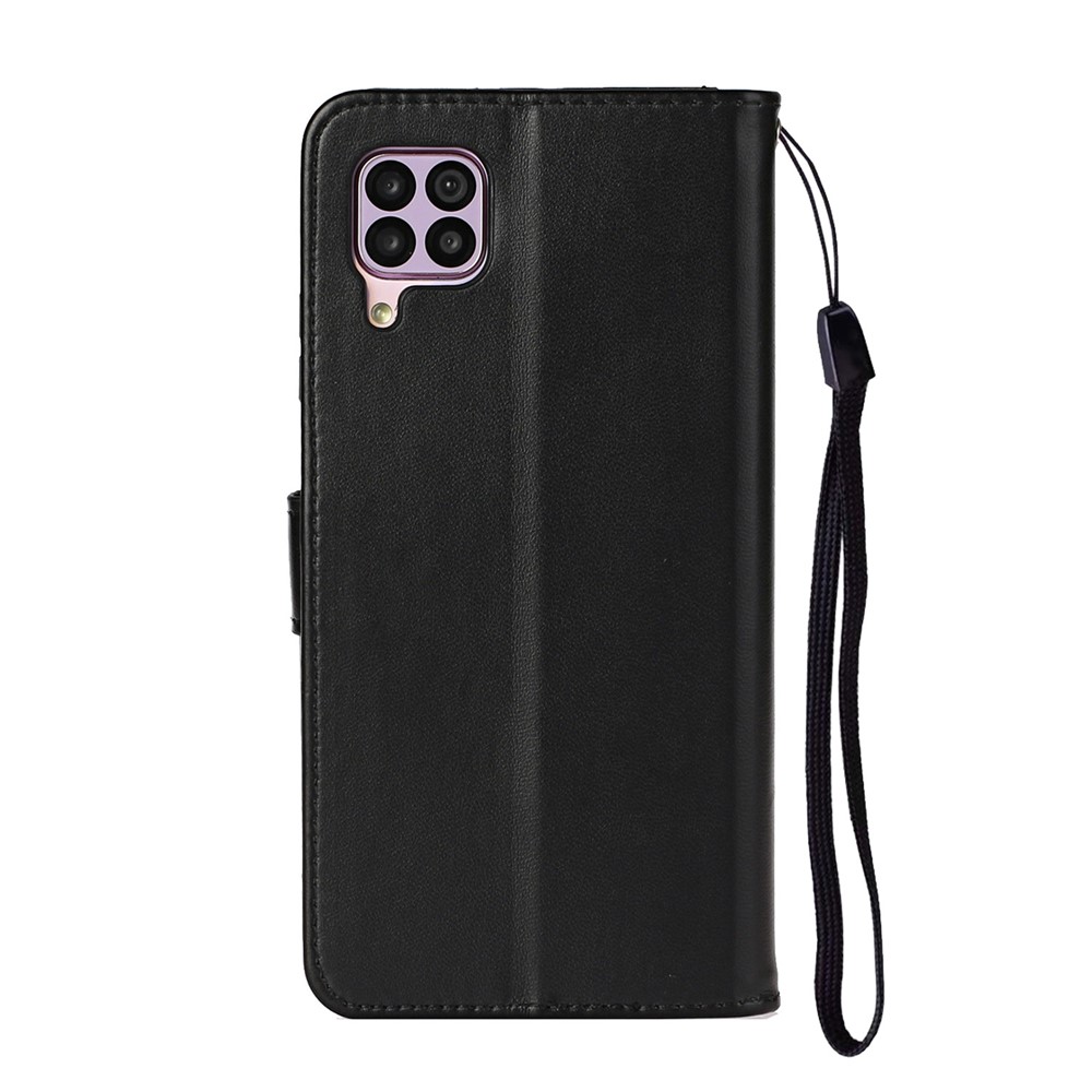 Caja Del Teléfono Del Cuero Del Soporte Billetera Con Correa Para P40 Huawei 4G Lite / 7i Nova / Nova 6 SE - Negro-4
