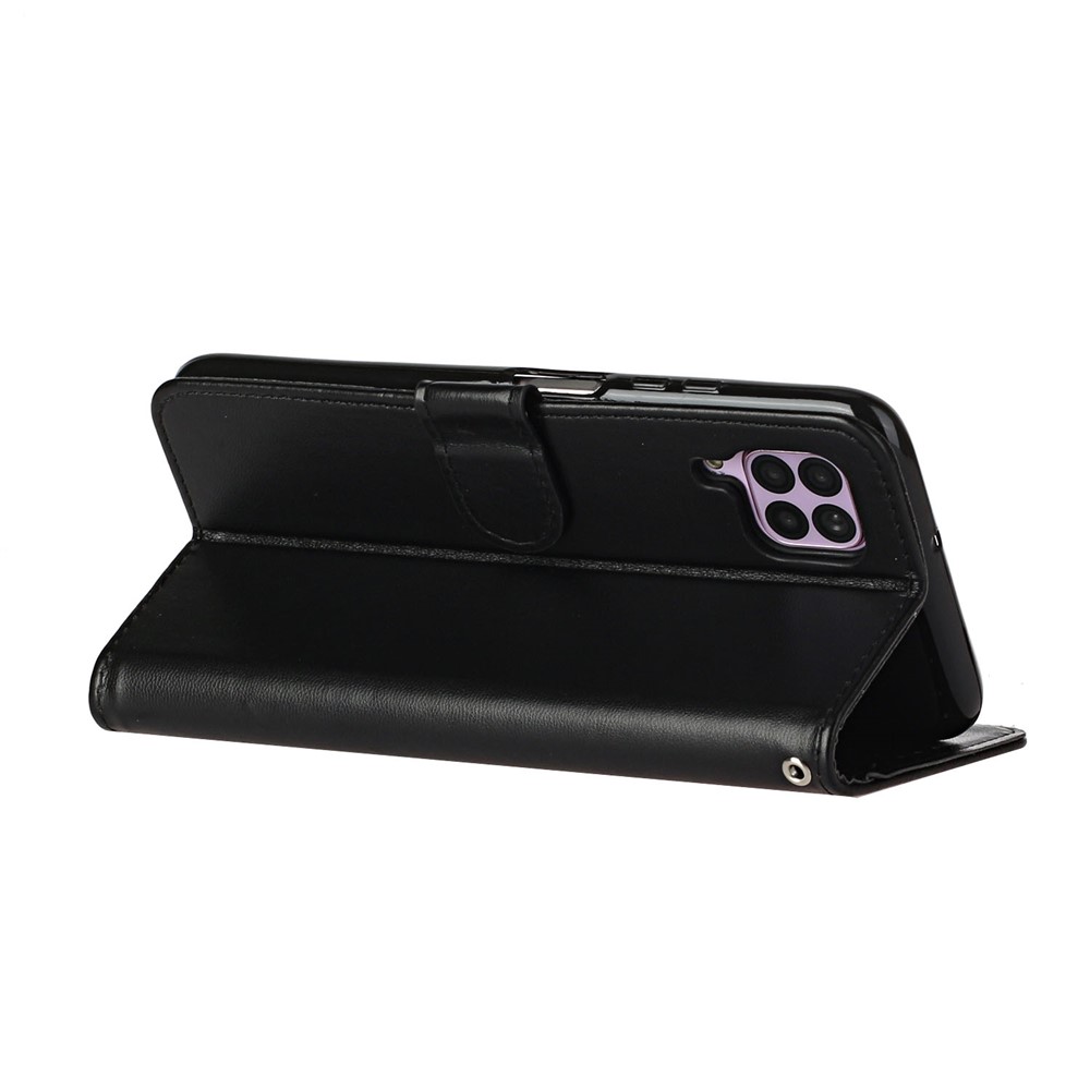 Caja Del Teléfono Del Cuero Del Soporte Billetera Con Correa Para P40 Huawei 4G Lite / 7i Nova / Nova 6 SE - Negro-5