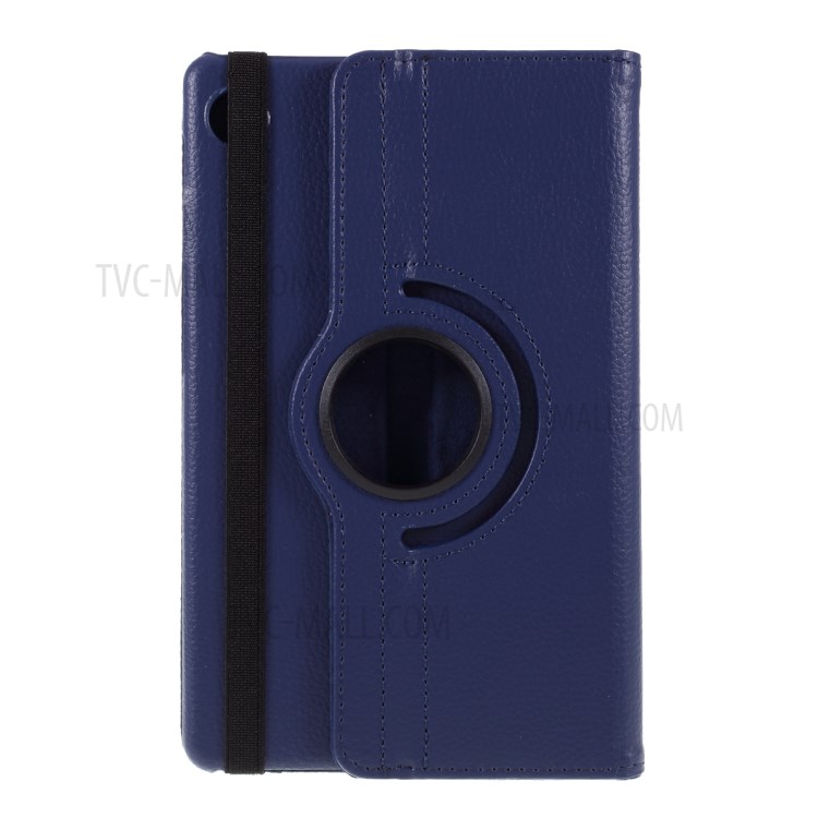 Litchi Texture 360° Rotating Stand Leather Case for Huawei MatePad T8 - Dark Blue-1