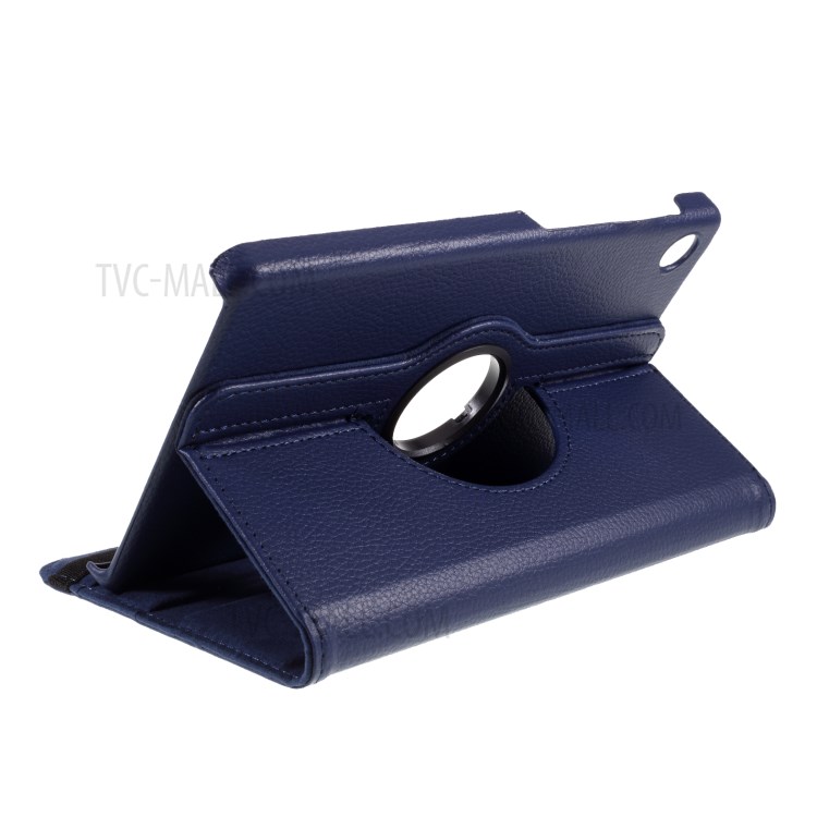 Litchi Texture 360° Rotating Stand Leather Case for Huawei MatePad T8 - Dark Blue-3