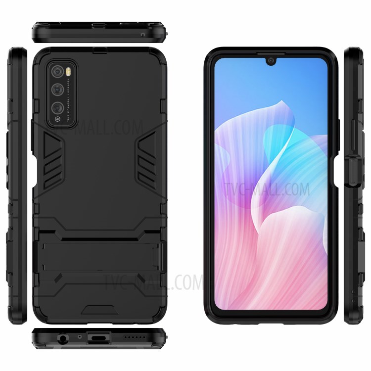 Plastic + TPU Hybrid Cell Phone Case with Kickstand for Huawei Enjoy Z 5G - Black-7