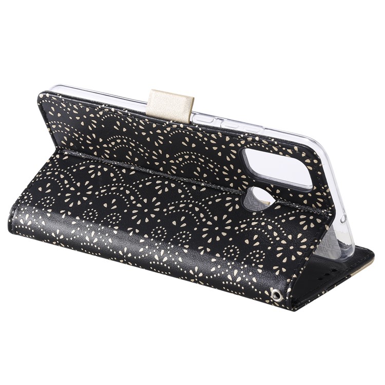Dentelle Fermeture Éclair De Fleurs Avec Couverture En Cuir De Poche Pour P Smart 2020 Huawei - Noir-6