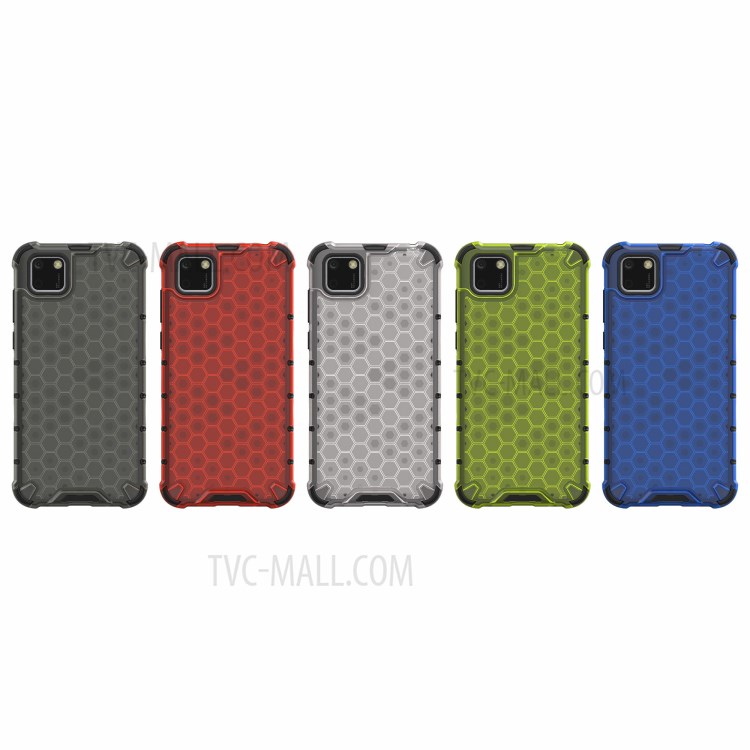 À Prova De Choque Padrão De Favo De Mel TPU + PC Tampa Original Para Huawei Y5p - Branco-14