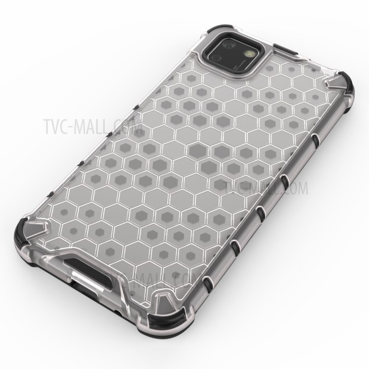 Honeycomb Pattern Shock-proof TPU + PC Unique Cover for Huawei Y5p - White-4