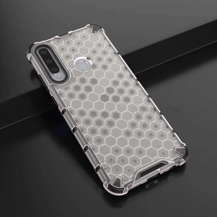 Honeycomb Pattern Special TPU + PC Hybrid Case for Huawei Y6p - White-13