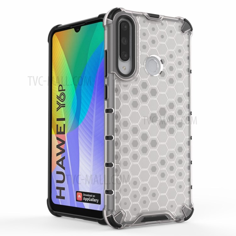 Honeycomb Pattern Special TPU + PC Hybrid Case for Huawei Y6p - White-2