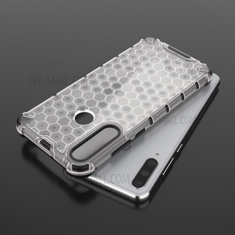 Honeycomb Pattern Special TPU + PC Hybrid Case for Huawei Y6p - White-7