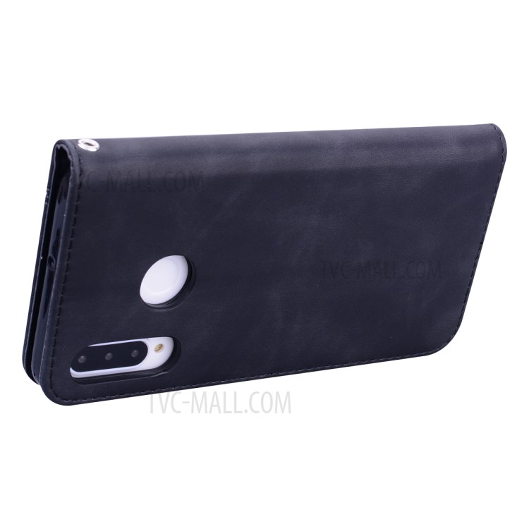 Business Style Magnetic Pull Leather Case for Huawei P30 Lite - Black-4