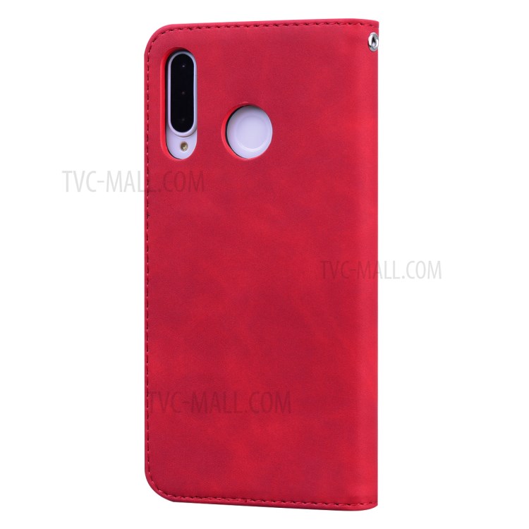 Business Style Magnetic Pull Leather Case for Huawei P30 Lite - Red-2