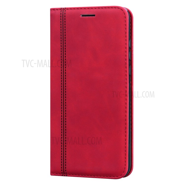 Style D'affaires En Cuir Cas Magnétiques De Traction Pour Lite P30 Huawei / Nova 4E / P30 Lite Nouvelle Édition - Rouge-3