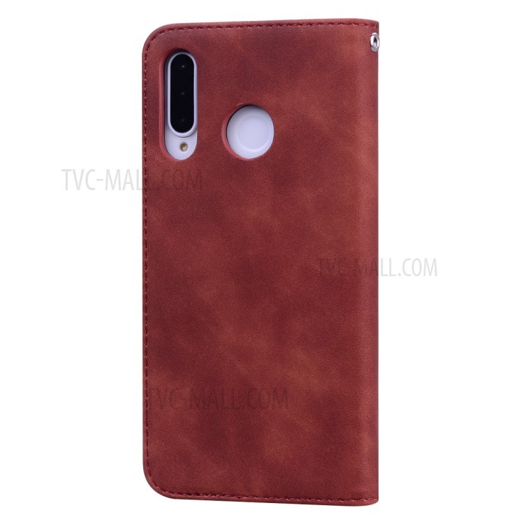 Business Style Magnetic Pull Leather Case for Huawei P30 Lite/nova 4e/P30 lite New Edition - Brown-2