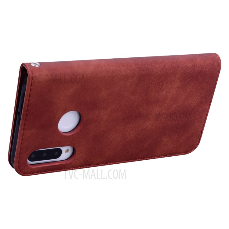 Business Style Magnetic Pull Leather Case for Huawei P30 Lite/nova 4e/P30 lite New Edition - Brown-4