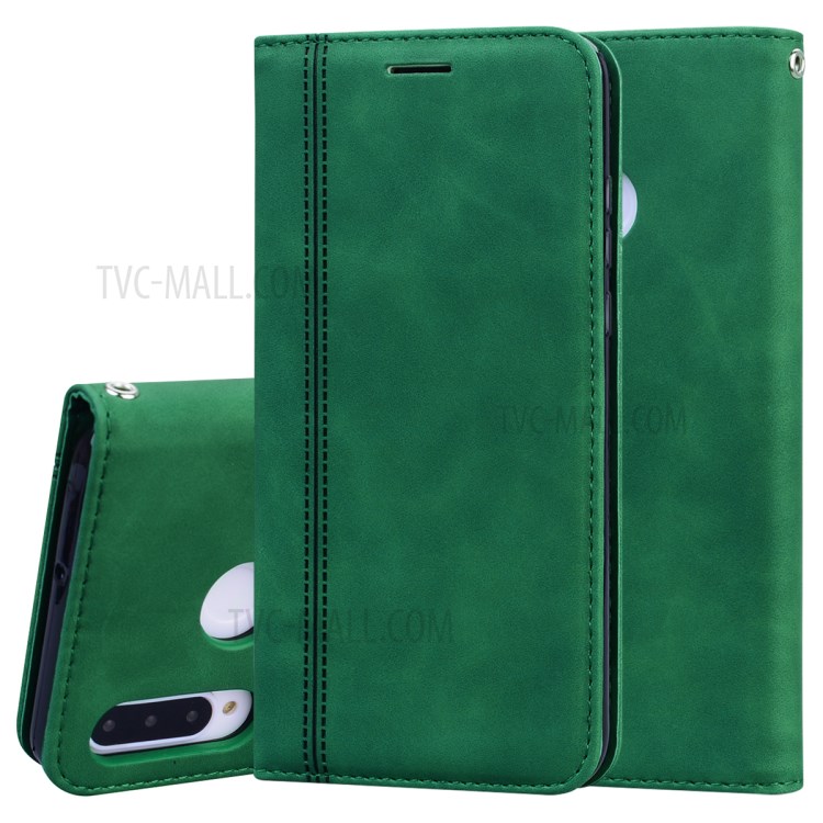 Business Style Magnetic Pull Leather Case for Huawei P30 Lite/nova 4e/P30 lite New Edition - Green-1