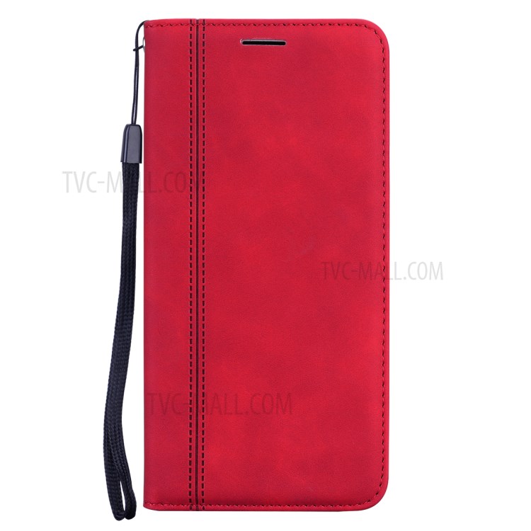 Business Style Magnetic Shell Pull Leather Case for Huawei P40 Pro - Red-6