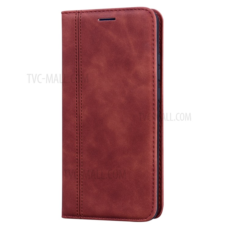Coquille Magnétique Style D'affaires Étui En Cuir Pull Pour P40 Pro Huawei - Marron-2
