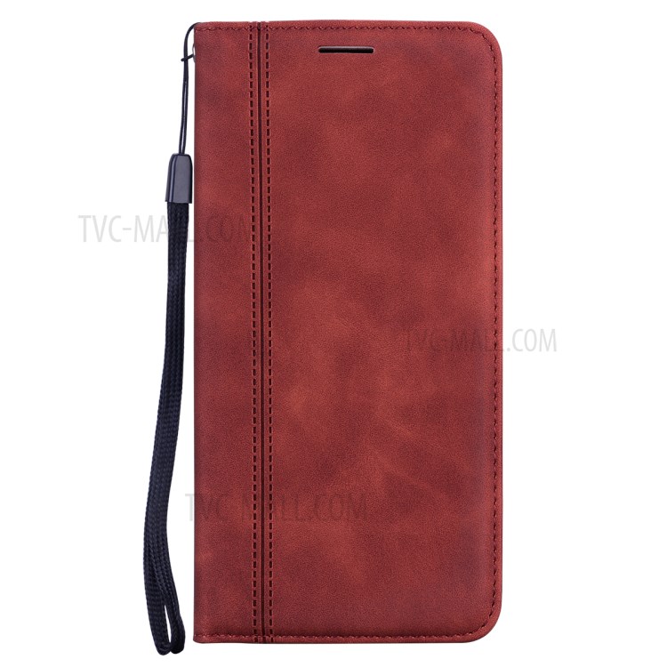 Coquille Magnétique Style D'affaires Étui En Cuir Pull Pour P40 Pro Huawei - Marron-6