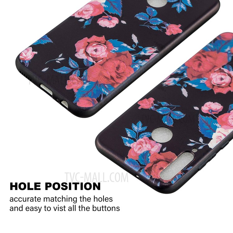 Pattern Printing Soft TPU Protective Back Case for Huawei P40 Lite E/Y7p/Honor 9C - Flowers-2