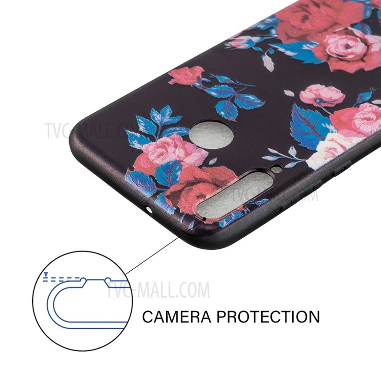 Pattern Printing Soft TPU Protective Back Case for Huawei P40 Lite E/Y7p/Honor 9C - Flowers-3
