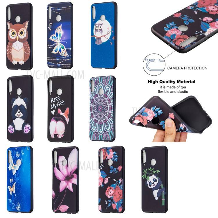 Pattern Printing Soft TPU Protective Back Case for Huawei P40 Lite E/Y7p/Honor 9C - Flowers-6