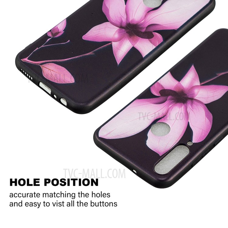 Motif D'impression Carapace Molle Arrière TPU Pour Huawei Y6p - Fleur-2