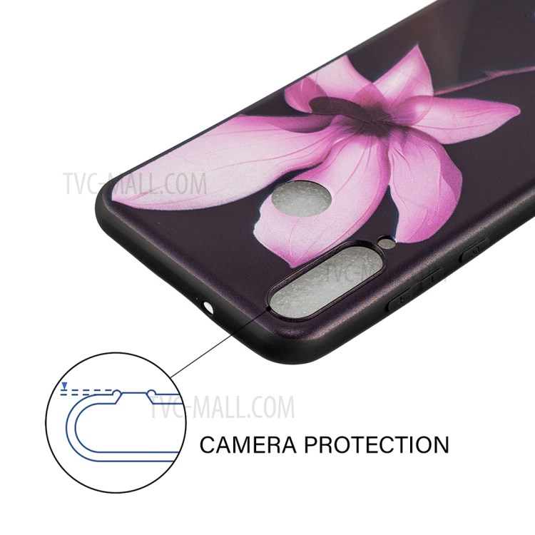 Motif D'impression Carapace Molle Arrière TPU Pour Huawei Y6p - Fleur-3