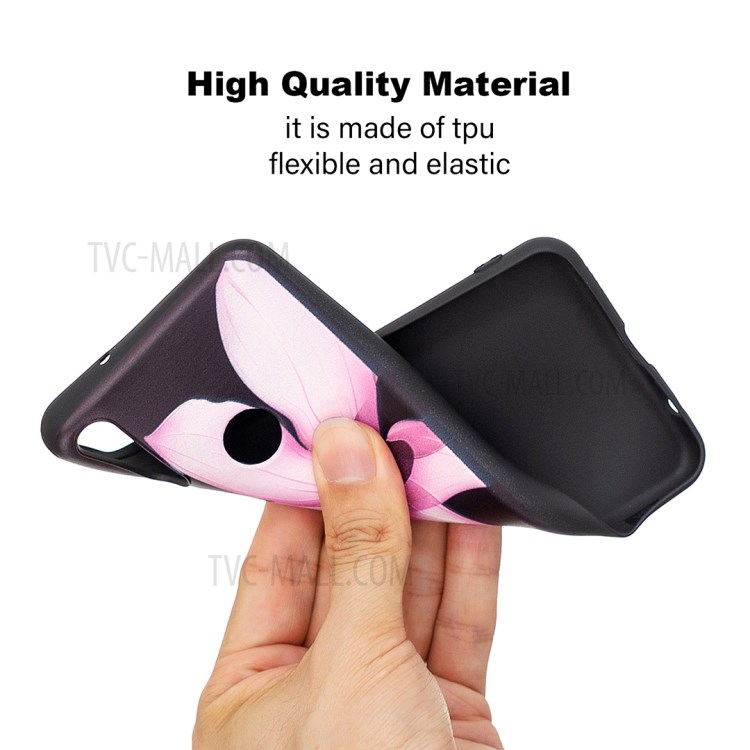 Motif D'impression Carapace Molle Arrière TPU Pour Huawei Y6p - Fleur-4