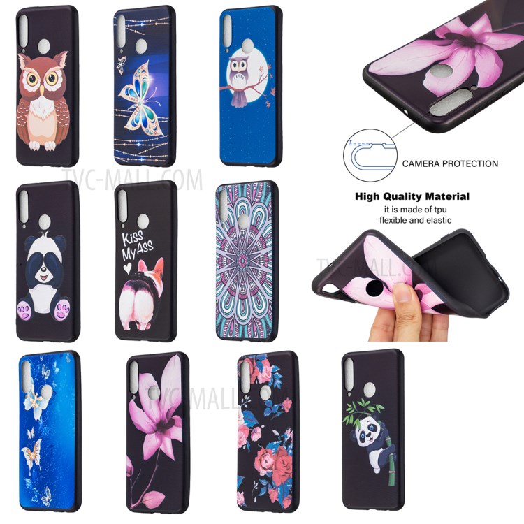 Motif D'impression Carapace Molle Arrière TPU Pour Huawei Y6p - Fleur-6