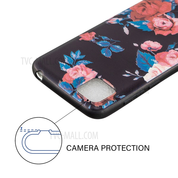 Pattern Printing Soft TPU Phone Cover for Huawei Y5p/Honor 9S - Red Flowers-3