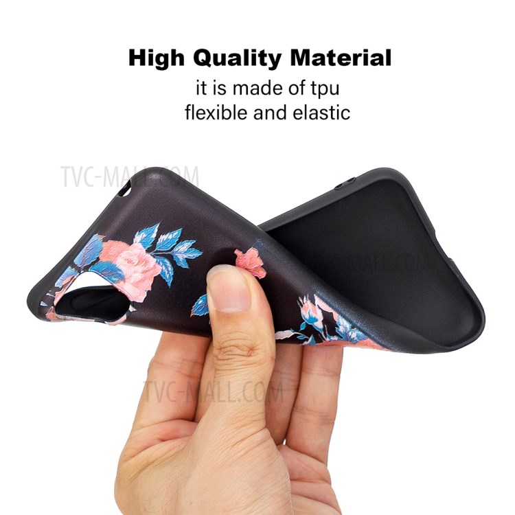 Pattern Printing Soft TPU Phone Cover for Huawei Y5p/Honor 9S - Red Flowers-4
