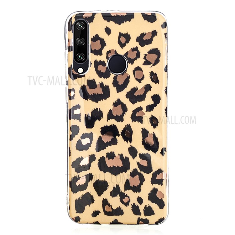 Marble Pattern Electroplating IMD TPU Phone Cover for Huawei Y6p - Leopard-2