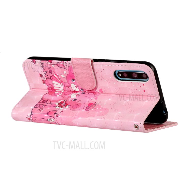 Light Spot Decor Pattern Printing Shell Wallet Stand Leather Case with Strap for Huawei Y8p - Bear-5