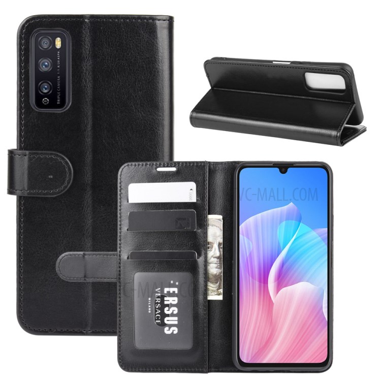 Crazy Horse Wallet Stand Leather Protective Case for Huawei Enjoy Z 5G - Black-1