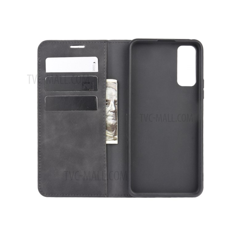 Silky Touch Auto-absorbed Leather Cover for Huawei Enjoy Z 5G - Black-2