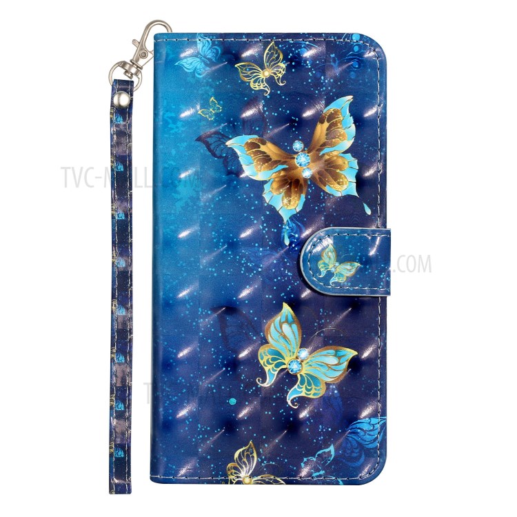 Modèle De Décoration Spot Lumineux Impression Étui En Cuir Portefeuille Coquille Avec Support Pour Huawei P40 - Papillon-3