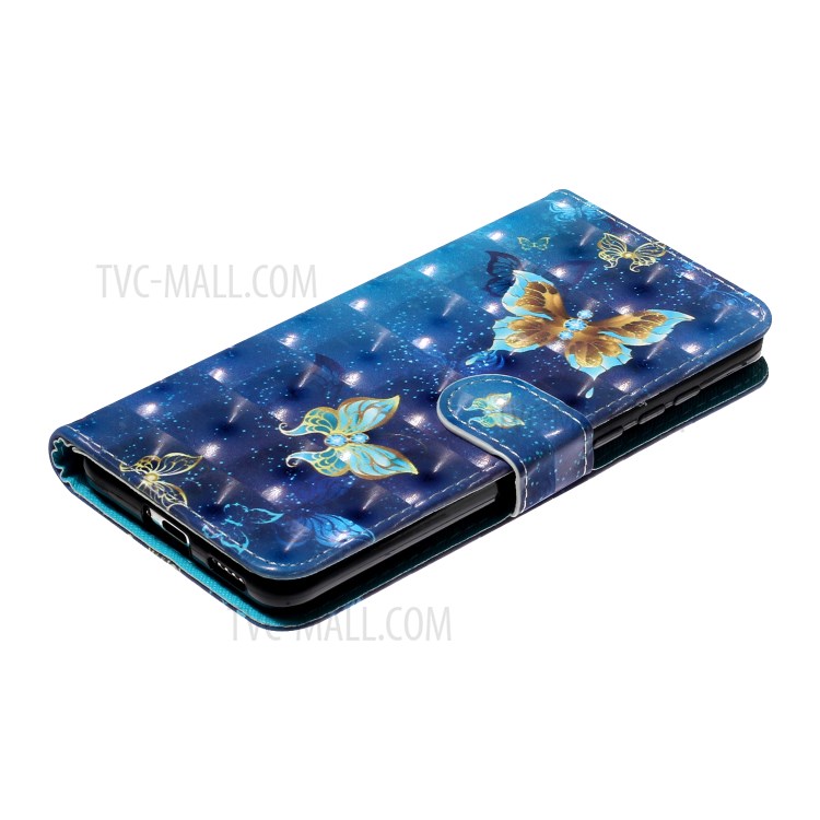 Modèle De Décoration Spot Lumineux Impression Étui En Cuir Portefeuille Coquille Avec Support Pour Huawei P40 - Papillon-6