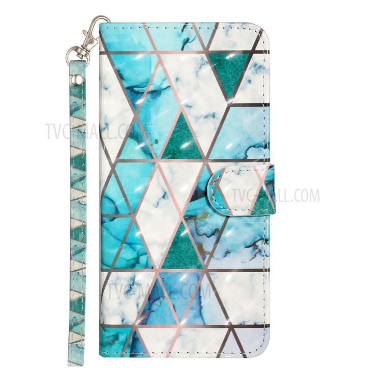 Light Spot Decor Patterned Magnetic Leather Wallet Case for Huawei Y7p/P40 lite E - Geometric Pattern-3